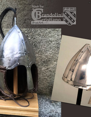 Come prendere un elmo normanno di XI secolo e farlo diventare un elmo germanico di VI-VII secolo.