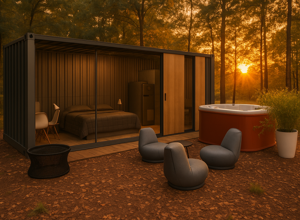 dome%20trasparente%20nel%20bosco%20al%20tramonto