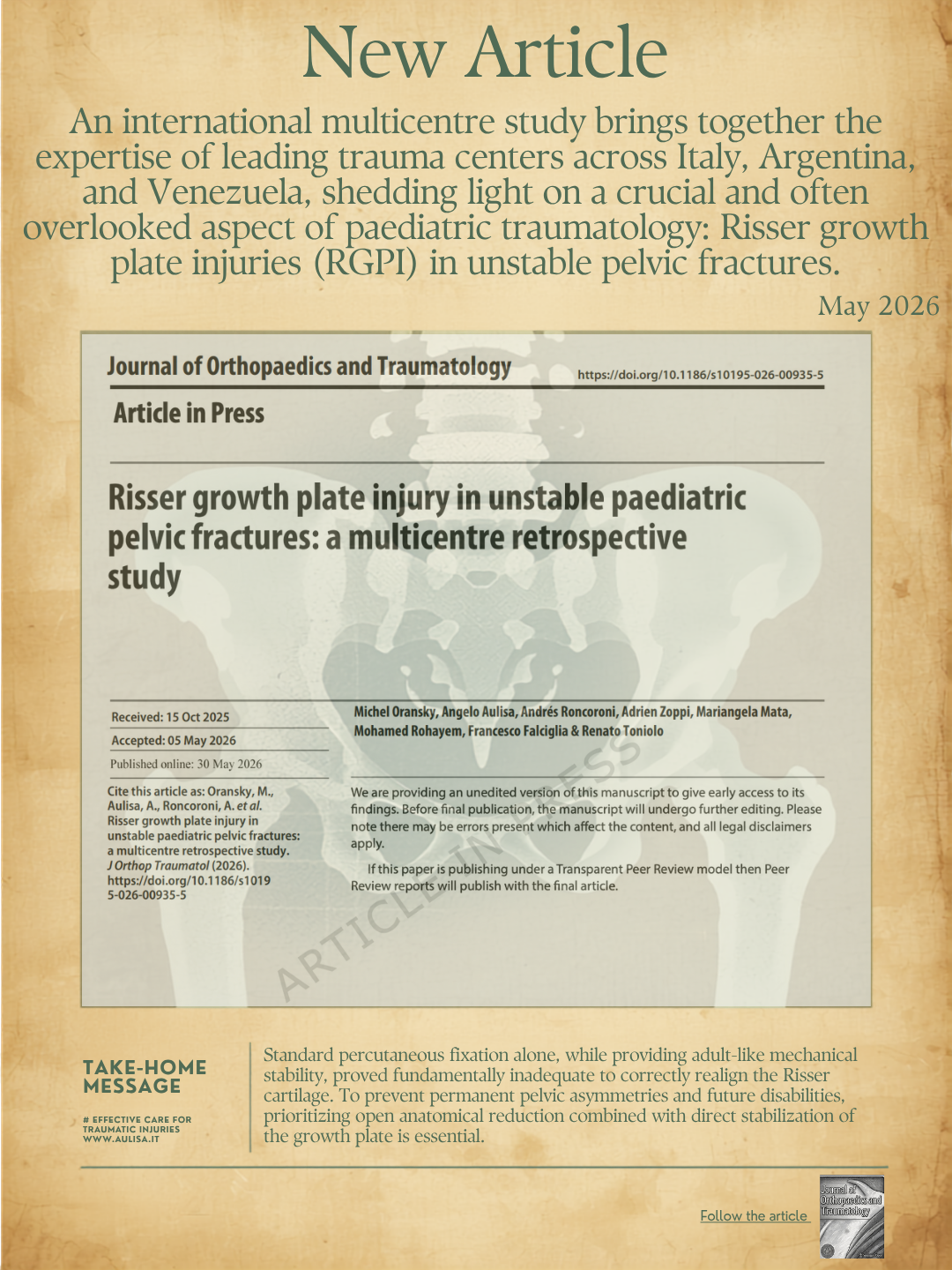 Risser growth plate injury in unstable paediatric pelvic fractures: a multicentre retrospective study