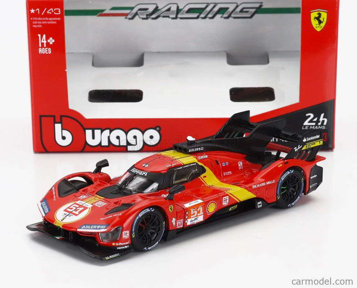 BURAGO - FERRARI - 499P 3.0L TURBO V6 TEAM FERRARI AF CORSE N 51 WINNER 24h LE MANS 23 ALESSANDRO PIER GUIDI - JAMES CALADO - ANTONIO GIOVINAZZI