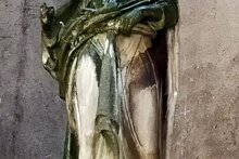 96 - Civitella San Paolo - Castello Abbaziale Ante - Pulizia Statua Ingresso