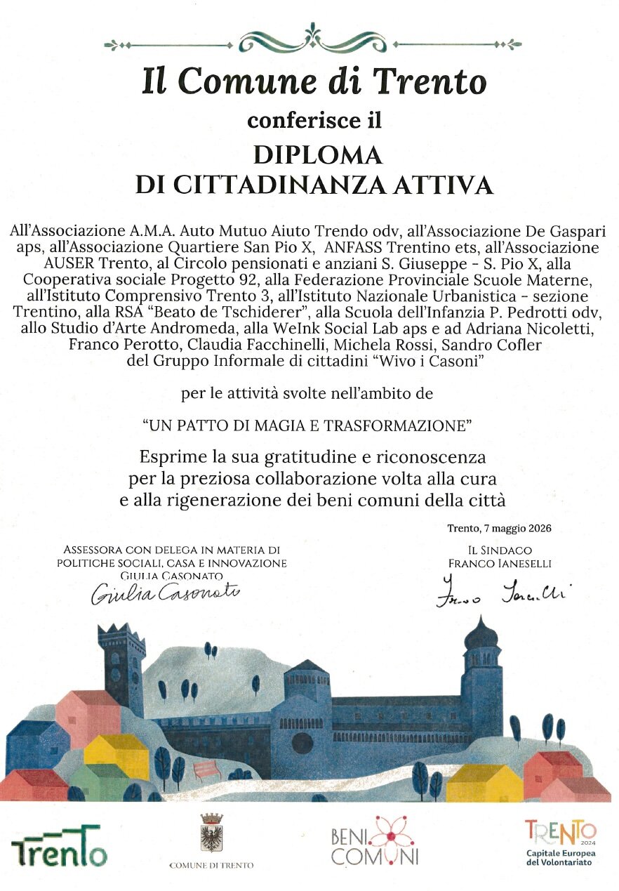 Diploma di Cittadinanza Attiva del Comune di Trento