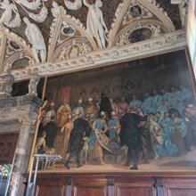intagli lignei dorati e policromi del soffitto XVI° sec intagli lignei dorati e policromi del soffitto XVI° sec