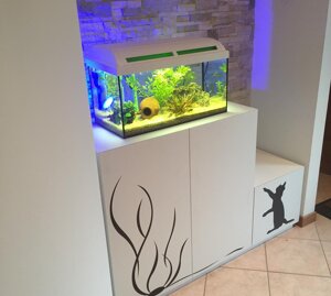 Mobile porta acquario con ante stampate
