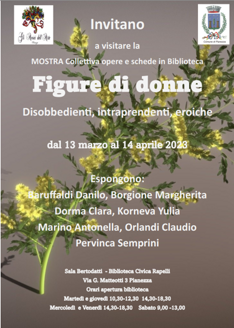 2023_03 locandina mostra collettiva biblioteca figure di donne