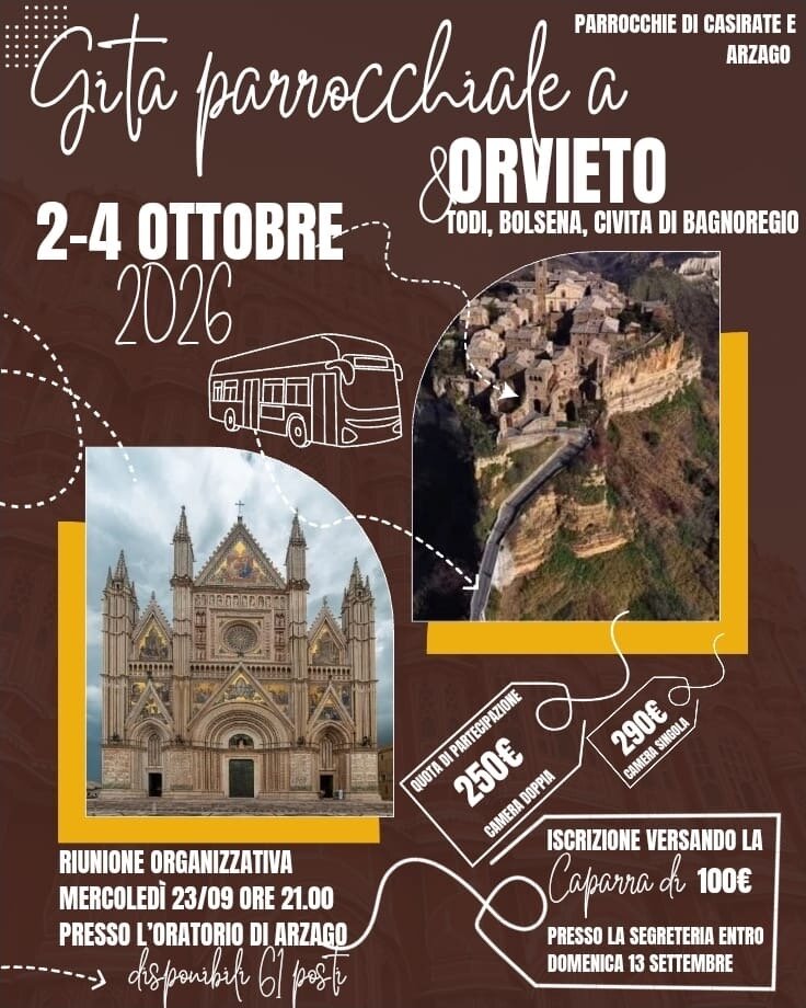 Gita parrocchiale a Orvieto 2-4 ottobre