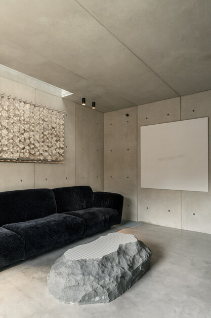 Interno in cemento armato faccia a vista del progetto Vertigo, Piraccini e Potente Architettura