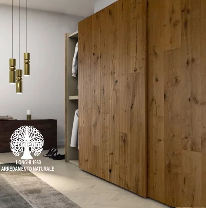 armadio porte scorrevoli in legno rovere milano
