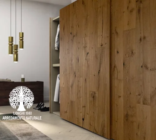 armadio porte scorrevoli in legno rovere milano
