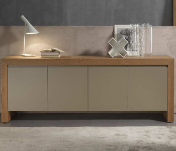 CREDENZA MODERNA LACCATA E ROVERE NATURALE ASCIATO CREDENZA MODERNA LACCATA E ROVERE NATURALE ASCIATO