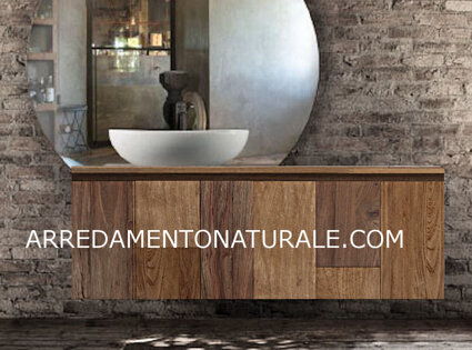 MOBILE BAGNO LEGNO PENSILE TEAK / ROVERE MOBILE BAGNO LEGNO PENSILE TEAK / ROVERE