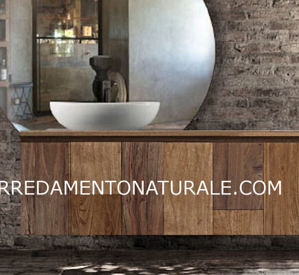 MOBILE BAGNO LEGNO PENSILE TEAK / ROVERE