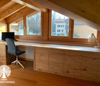 CREDENZA SCRIVANIA ROVERE SU MISURA CREDENZA SCRIVANIA ROVERE SU MISURA