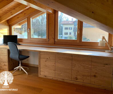 CREDENZA SCRIVANIA ROVERE SU MISURA CREDENZA SCRIVANIA ROVERE SU MISURA