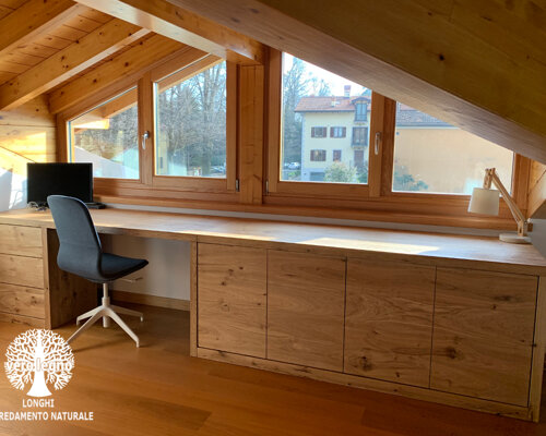 CREDENZA SCRIVANIA ROVERE SU MISURA CREDENZA SCRIVANIA ROVERE SU MISURA