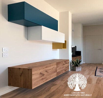 PARETE LIVING LEGNO MASSELLO SU MISURA PARETE LIVING LEGNO MASSELLO SU MISURA