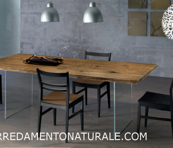 tavolo rovere rustico e basi cristallo tavolo rovere rustico e basi cristallo