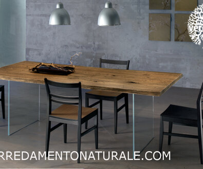 tavolo rovere rustico e basi cristallo tavolo rovere rustico e basi cristallo