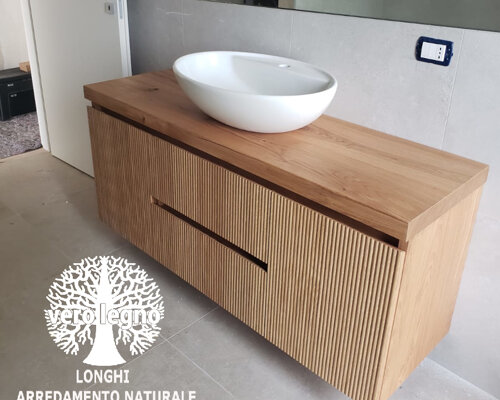 mobile bagno 2 ante e due cassetti in legno massello canate'