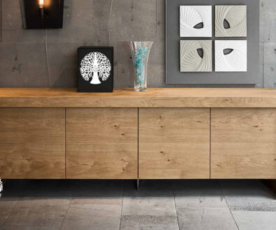 CREDENZA IN ROVERE NATURALE FORTE SPESSORE CREDENZA IN ROVERE NATURALE FORTE SPESSORE