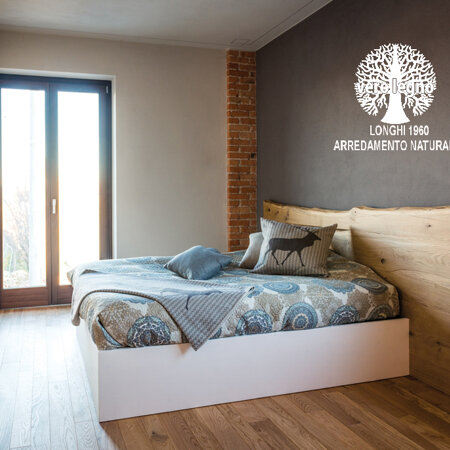 TESTIERA LETTO LEGNO TAGLIO TRONCO