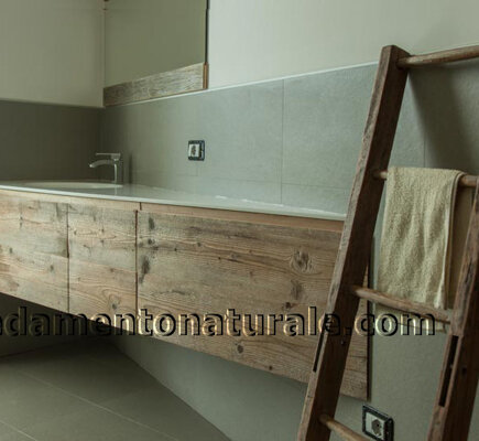 MOBILE BAGNO ANGOLARE LEGNO RUSTICO vigevano