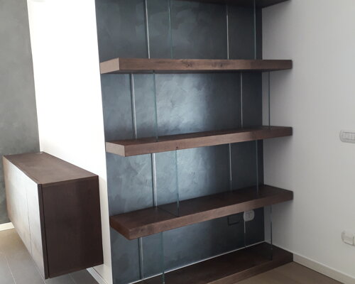 libreria moderna in legno e vetro air su misura piemonte torino