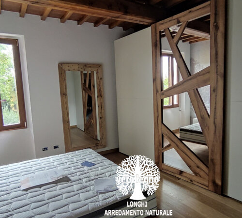 armadio ante scorrevoli con specchio e legno massello varese