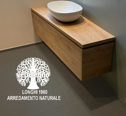 mobile bagno profondita' a scalare in teak 