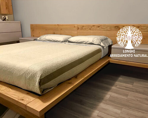 letto contenitore in legno massello stile giapponese provincia Milano