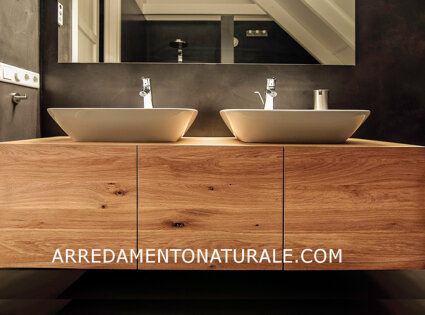MOBILE BAGNO PENSILE ROVERE NATURALE MOBILE BAGNO PENSILE ROVERE NATURALE