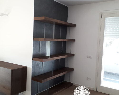 libreria air su misura in legno vero crema lombardia