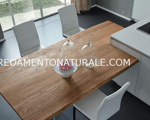 TOP CUCINA VERO LEGNO MASSELLO NATURALE top e mensoloni in legno massello nyato finitura teak sabbiato