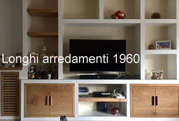mobile ad incasso per parete soggiorno cartongesso mensole forti spessori e porte con telaio ad incasso
