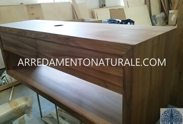 mobile bagno teak Burma su misura con cassetti li bagno sospesi o a terra con cassetti binari bloom rallentanti . struttura tipo consolle