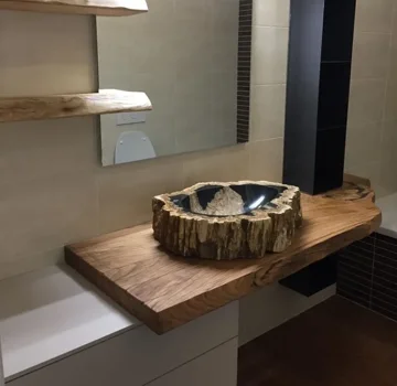 MENSOLONE PORTA LAVABO IN LEGNO su misura