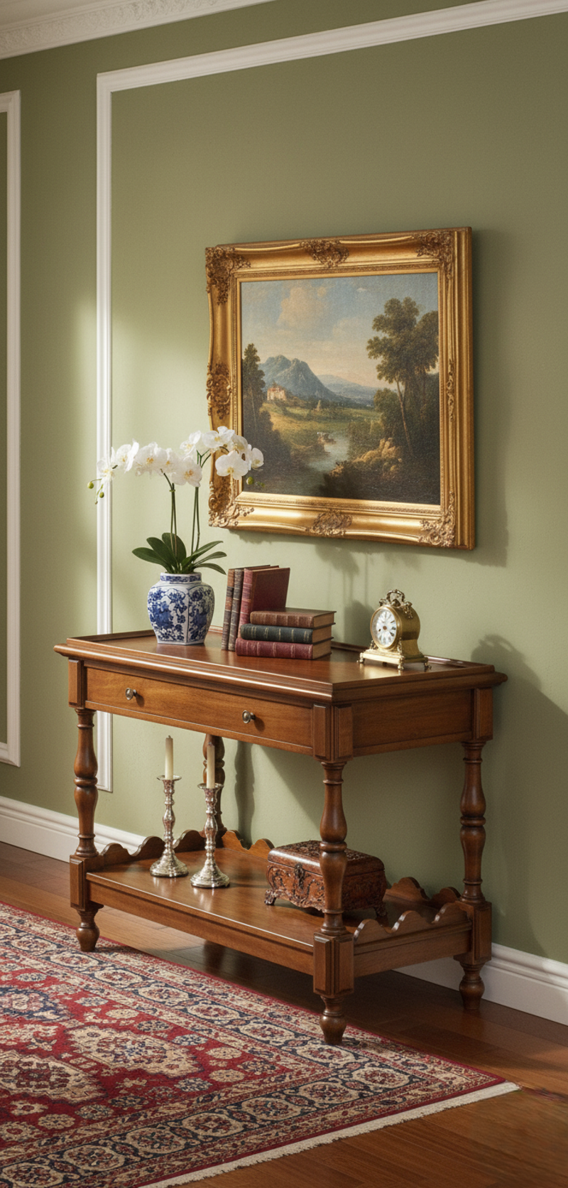 consolle-con-gambe-tornite-e-piano-inferiore