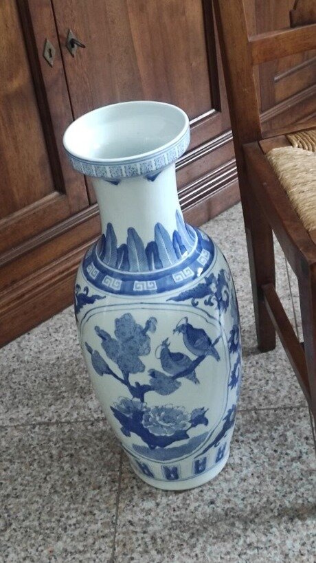 Vaso italiano in porcellana dipinta – Alto 60 cm