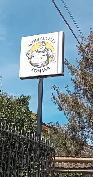 Insegna luminosa a led a bandiera bifacciale Roma