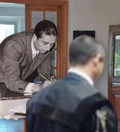 Albert Corradetti, avvocato penalista, indossa la doga con un cliente Albert Corradetti, avvocato penalista, indossa la doga con un cliente