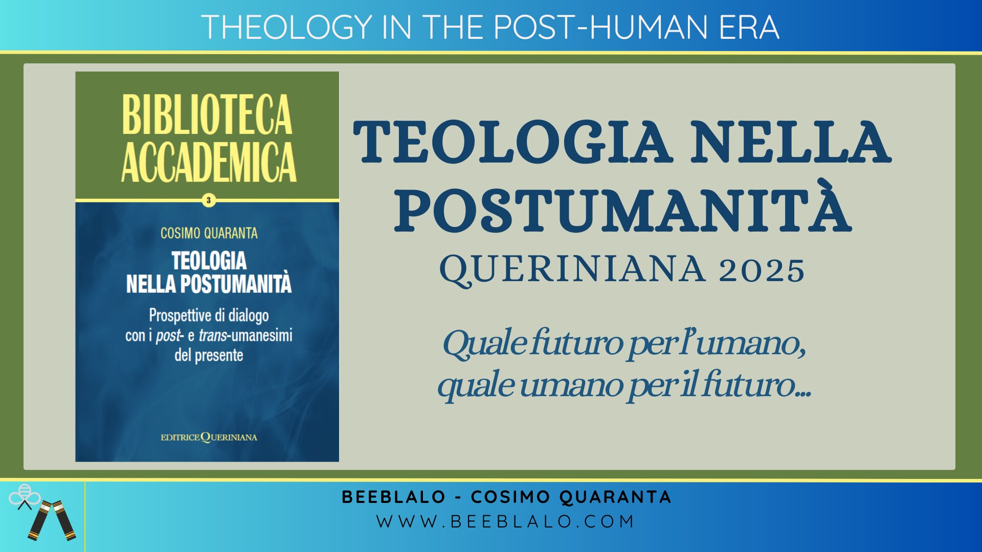 Teologia nella postumanità: perché questo libro Teologia nella postumanità: perché questo libro