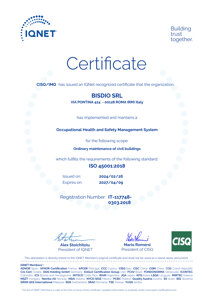 ISO 45001:2018 - pagina 02 Certifica il sistema di gestione salute e sicurezza sul lavoro.