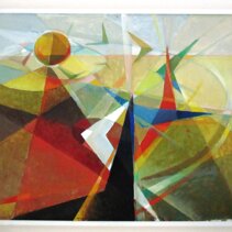 Boomerang 1969 olio su tavola 52x74 cm