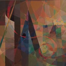 Geometrie s.d. olio su tavola 40x50 cm