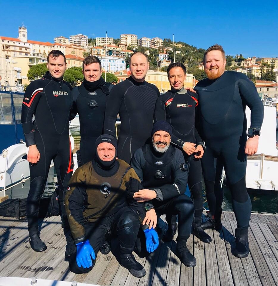 Happy divers