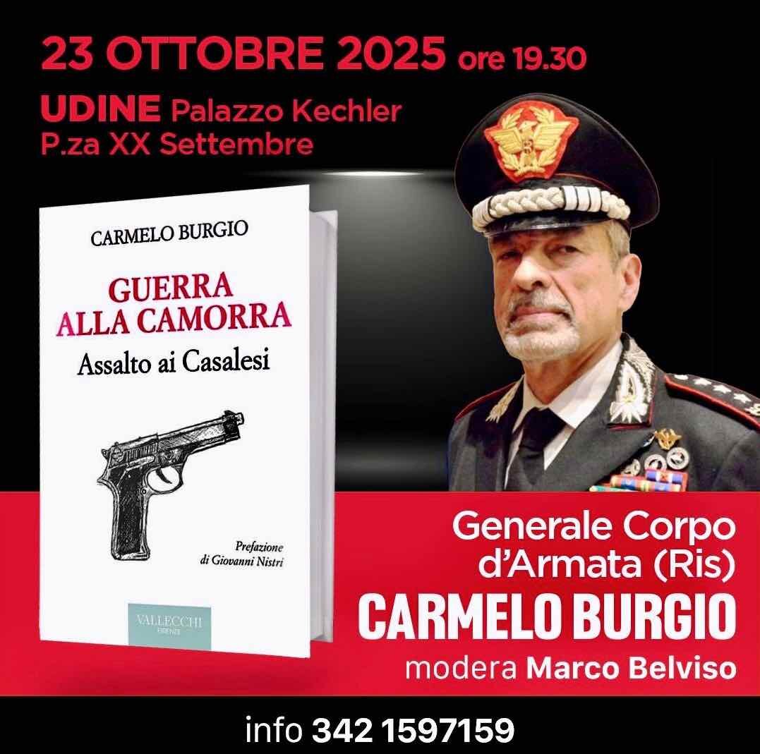 IL GENERALE DEI CARABINIERI CARMELO BURGIO A UDINE PARLERA' DI SICUREZZA