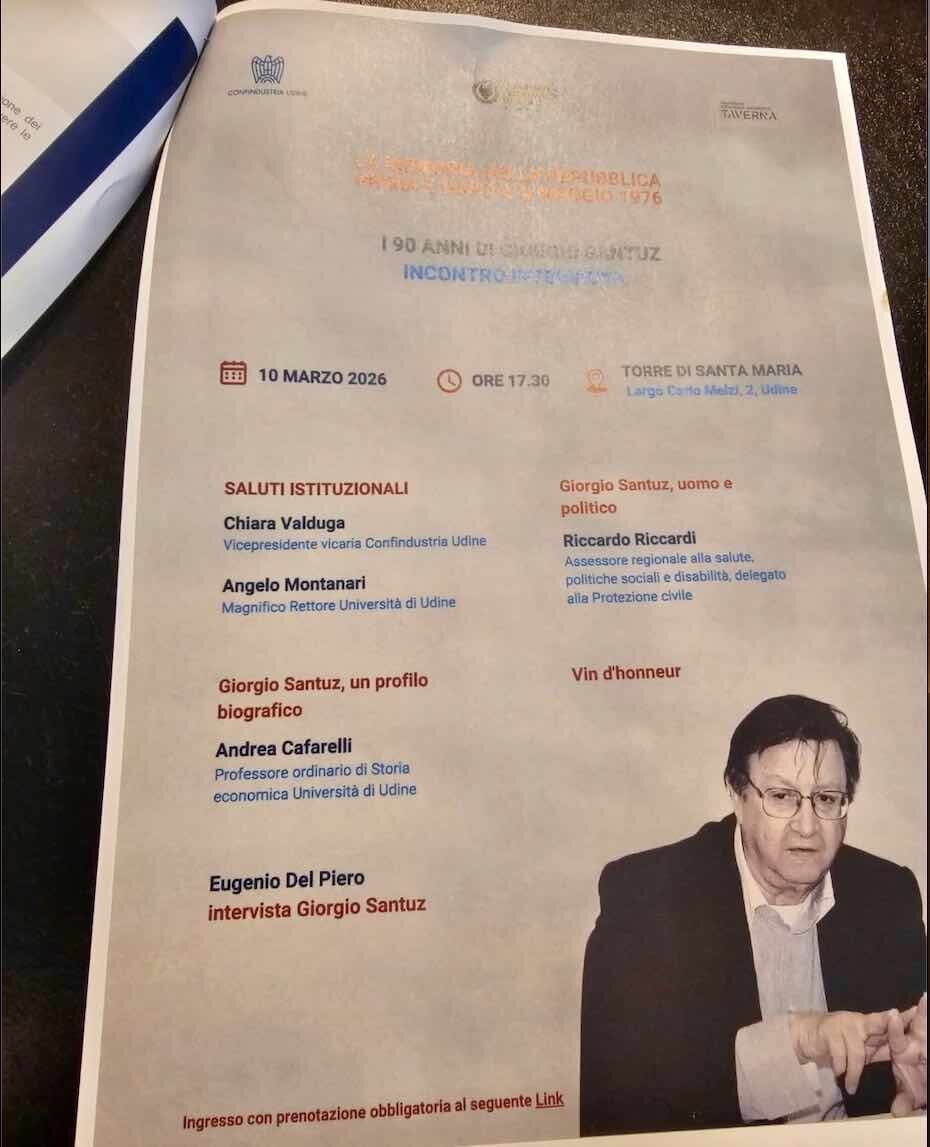 CONFINDUSTRIA UDINE GUARDA AL FUTURO E CELEBRA I 90 ANNI DI GIORGIO SANTUZ