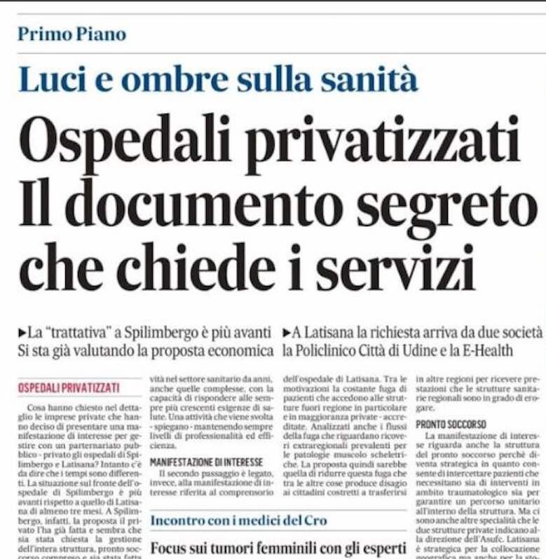 UN ACCORDO FRA E-HEALTH E POLICLINICO CITTA' DI UDINE PER L'OSPEDALE DI LATISANA