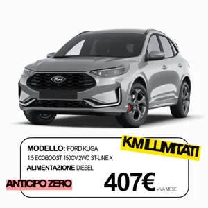 Ford Kuga Promo noleggio lungo termine per privati e aziende, tutti i servizi inclusi, anticipo zero