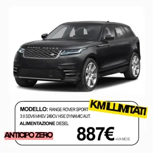 Range Rover Sport Promo noleggio lungo termine per privati e aziende, tutti i servizi inclusi, anticipo zero